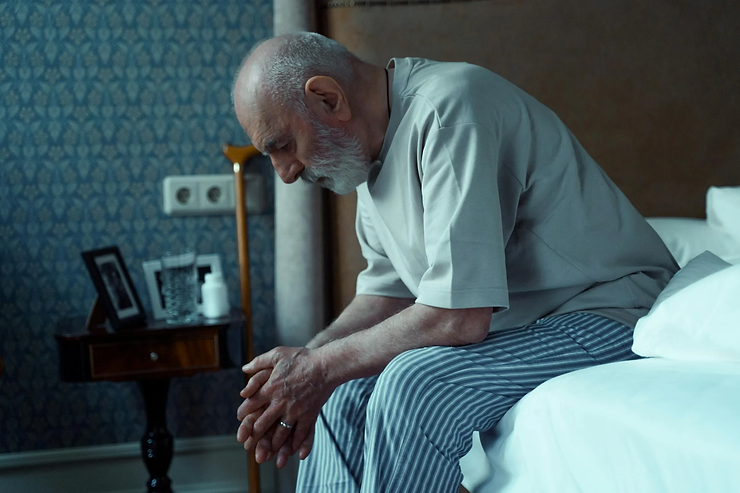 Isolated and socially withdrawn senior man